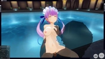 3D变态动画色情片 在泳池边干女佣，口交，摇摆，阴道蔓延 非常好 非常性感
